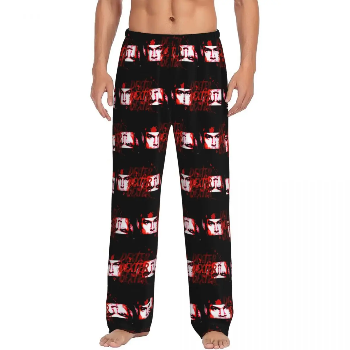 

Custom Dexter Morgan Pajama Pants Men Movie Lounge Sleep Drawstring Sleepwear Bottoms with Pockets