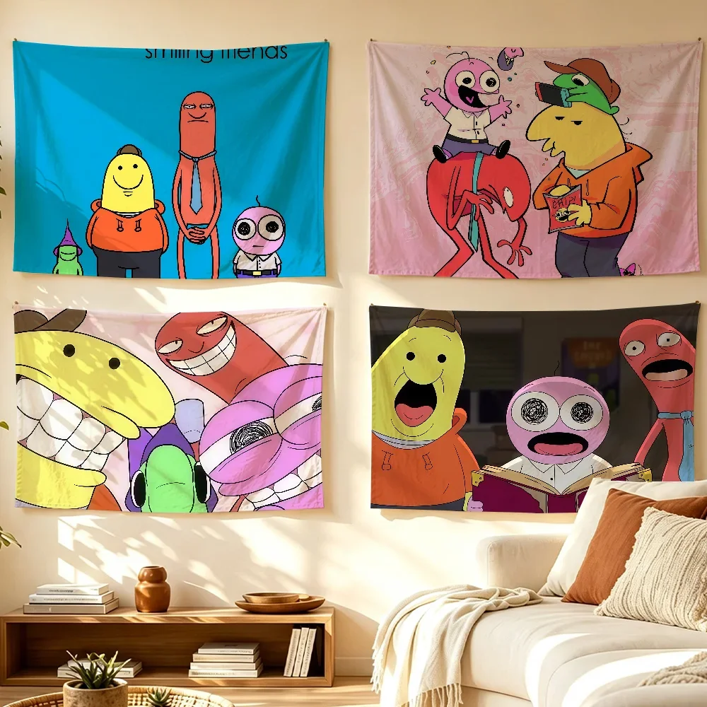 Cartoon S-Smiling F-Friends-S flag Room Decoration Wall Tapestry Hanging Aesthetic Bedrooms Advertising Banner