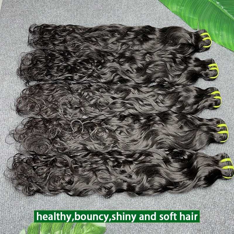 موجة المياه 100% حزم الشعر البشري البرازيلي عذراء الشعر موجة طبيعية حزم لحمة مزدوجة وصلات شعر خام النسيج Tissage