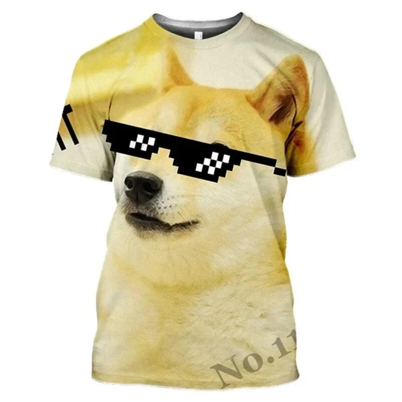

3D Dog Graphic T-shirts for Men and Kids, Fun Fashion T-shirts, Doge Fan Streetwear, Unisex Clothes, Casual T-shirts for Kids