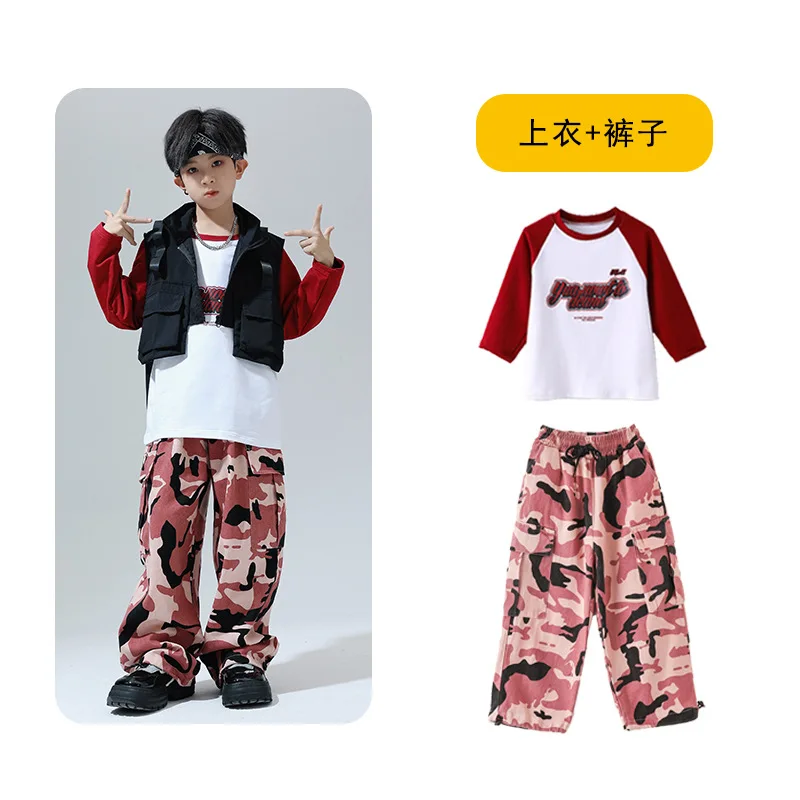 Tarnhose Hemd Kinder Hip Hop Tanz kleidung Jazz Ballsaal Kostüme für Mädchen Jungen Tanz kleidung Street Dance Wear Outfit