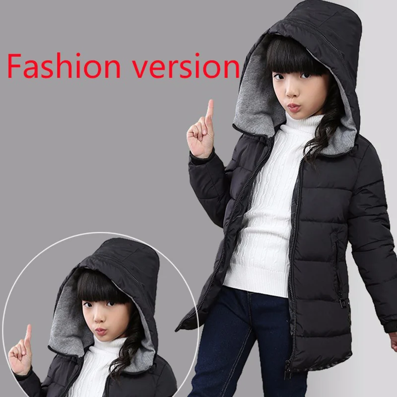 children winter jackets for girls fashion children clothing Kids Hooded Coat Thicken parkas down cotton-padded outerwear jacket