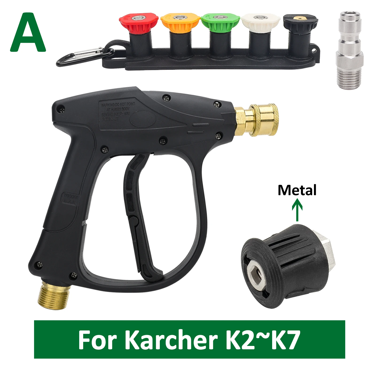Hogedrukreiniger Waterpistool voor autoreiniging Slangconnector voor Karcher Nilfisk Parkside Bosch Snelkoppelingsproeiers