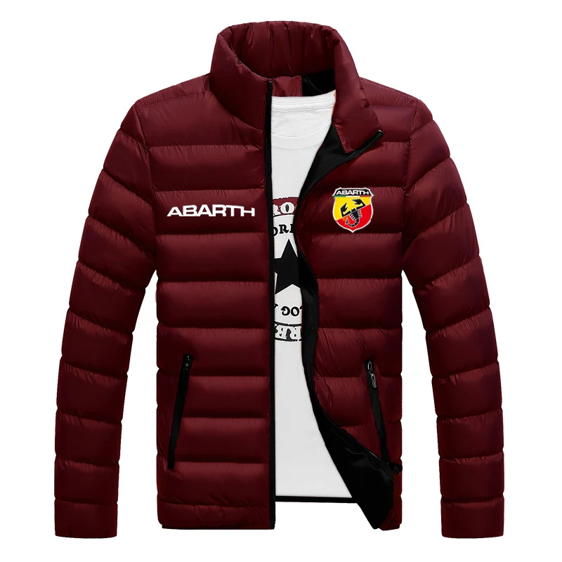 2023 ABARTH Custom Cotton Men\'s Comfortable Winter Warm jackets Solid Color Printed Zipper Coats College Hoodies