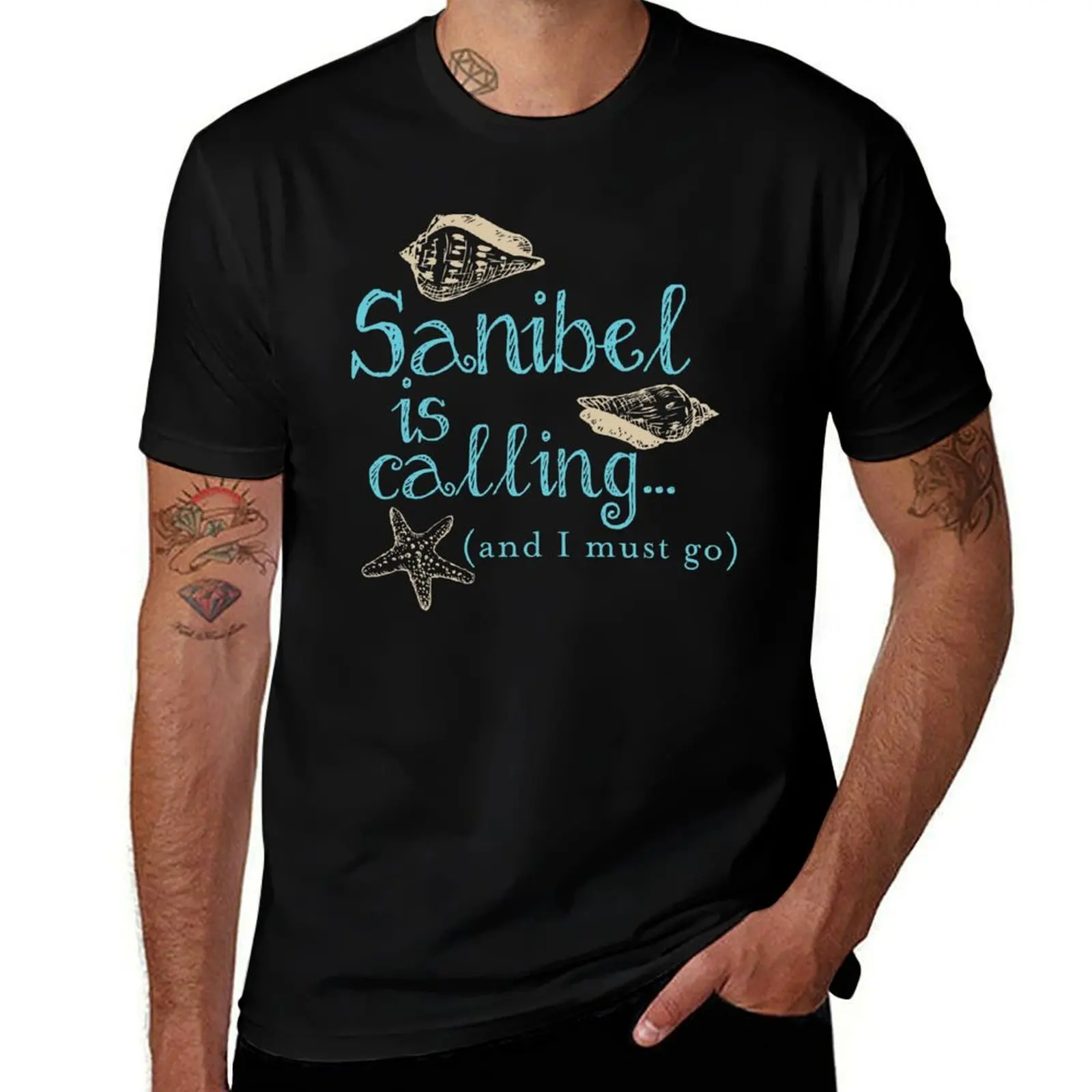 

Sanibel Island is Calling (and I must go) T-Shirt Minimalist Graphic Tee Shirt