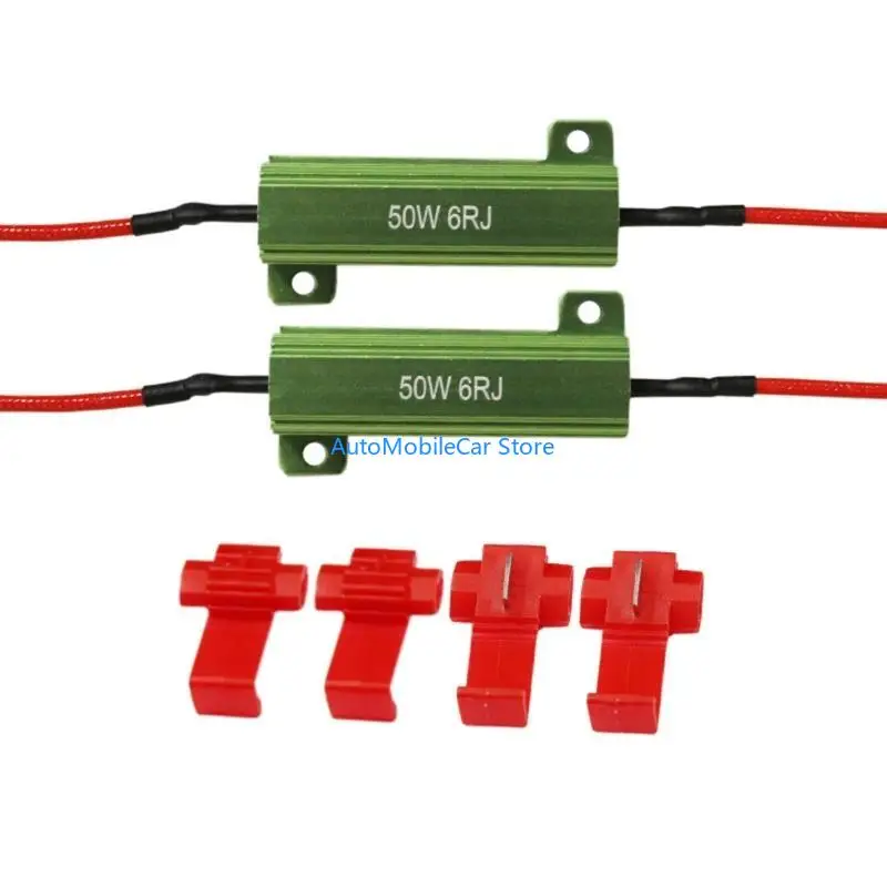 G8TE 2Pcs 6ohm 50W Load Resistor CanbusAnti-Flashing Decoders For LED bulb Reverse Light Turn Fog Lamp