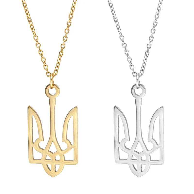 Symbols Necklace Ukraine National Emblem Trident ,Star of David,Triskele,Lauburu Basque Cross Stainless Steel jewelry Choker