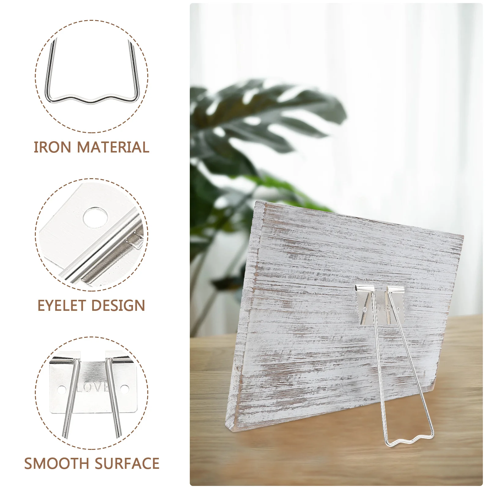 

1Set Picture Frame Stand Iron Material Polished Edges Stable Support Display Photos Easel Back for Picture Frame
