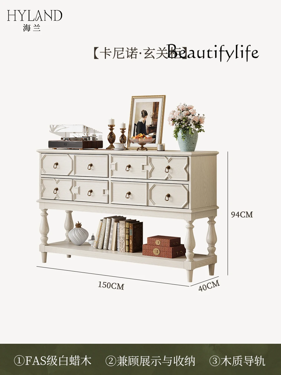 French porch cabinet household ash wood wall large capacity locker American entry aisle locker