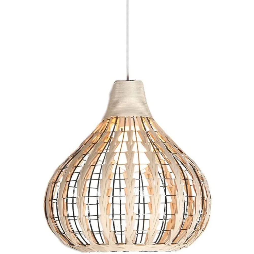 

Retro E27 Rattan Woven Pendant Lights Farmhouse Bamboo Hanging Lamps Handmade Rattan Chandeliers Rustic Minimalist Ceiling Light