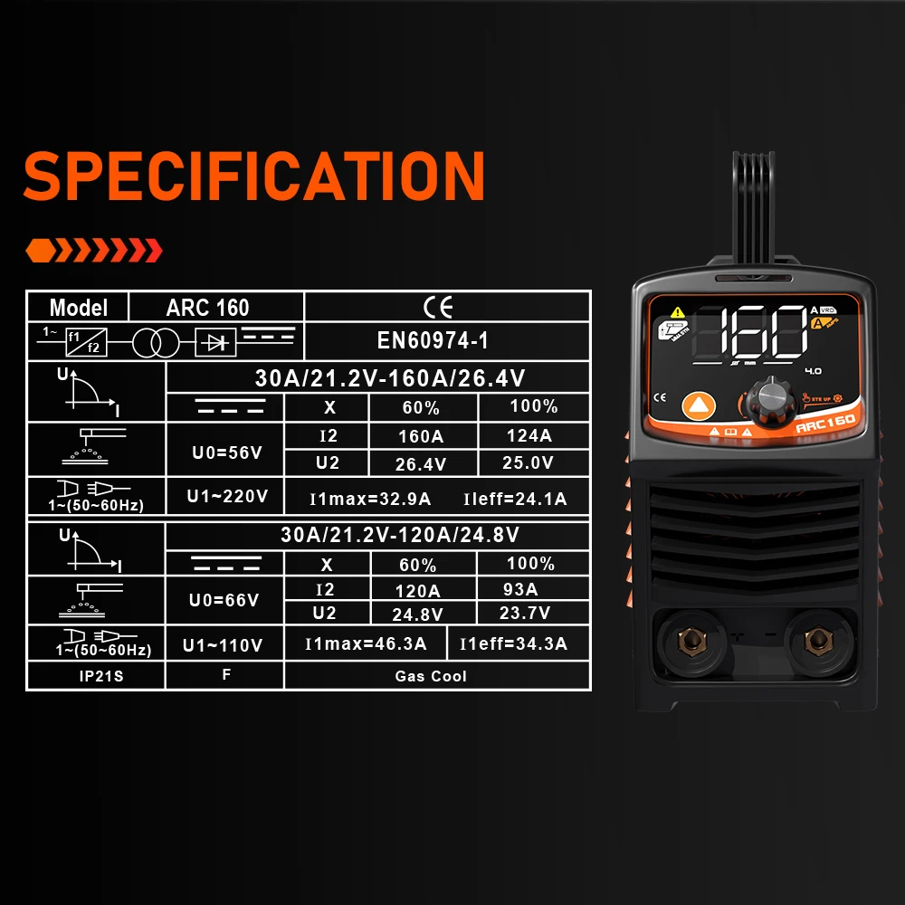 FEIFANKE MIG MMA 용접기, 탄소 수동 용접 IGBT 직류 인버터 용접기 도구, ARC160 160A, 110 V, 220V