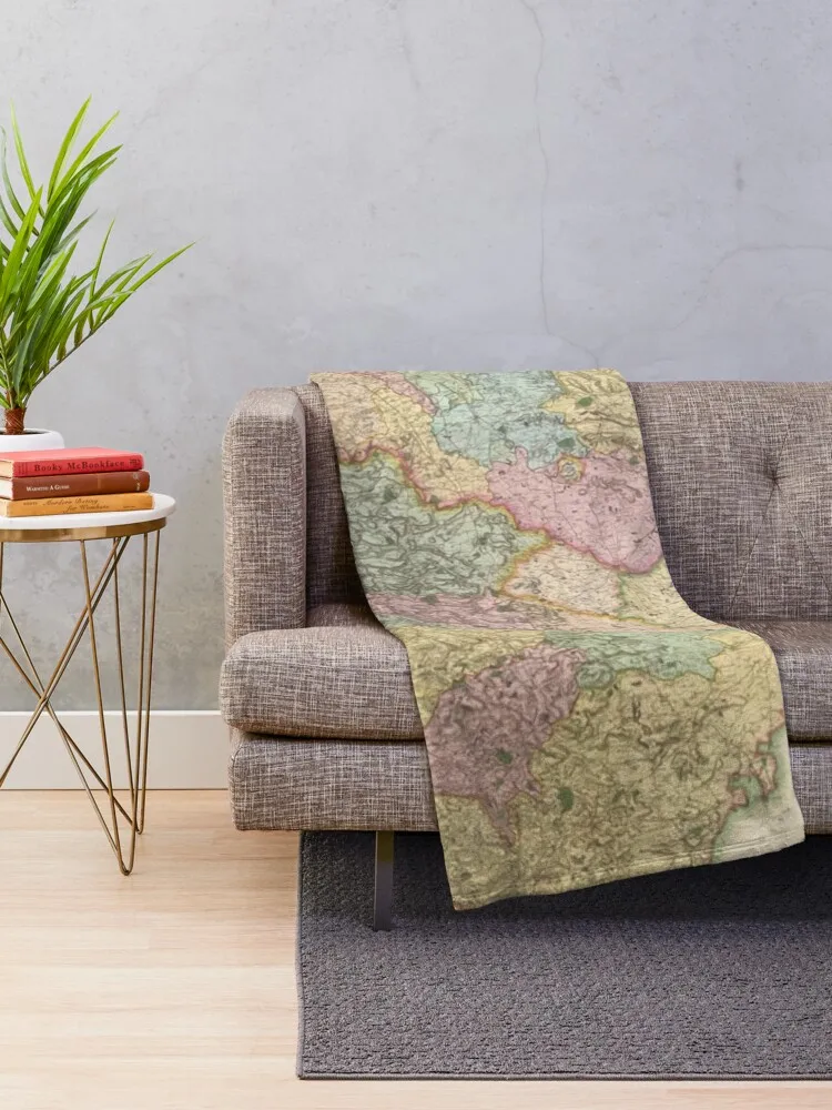 Yorkshire: God`s own country. Vintage Map Throw Blanket Soft Cute bed plaid funny gift Blankets