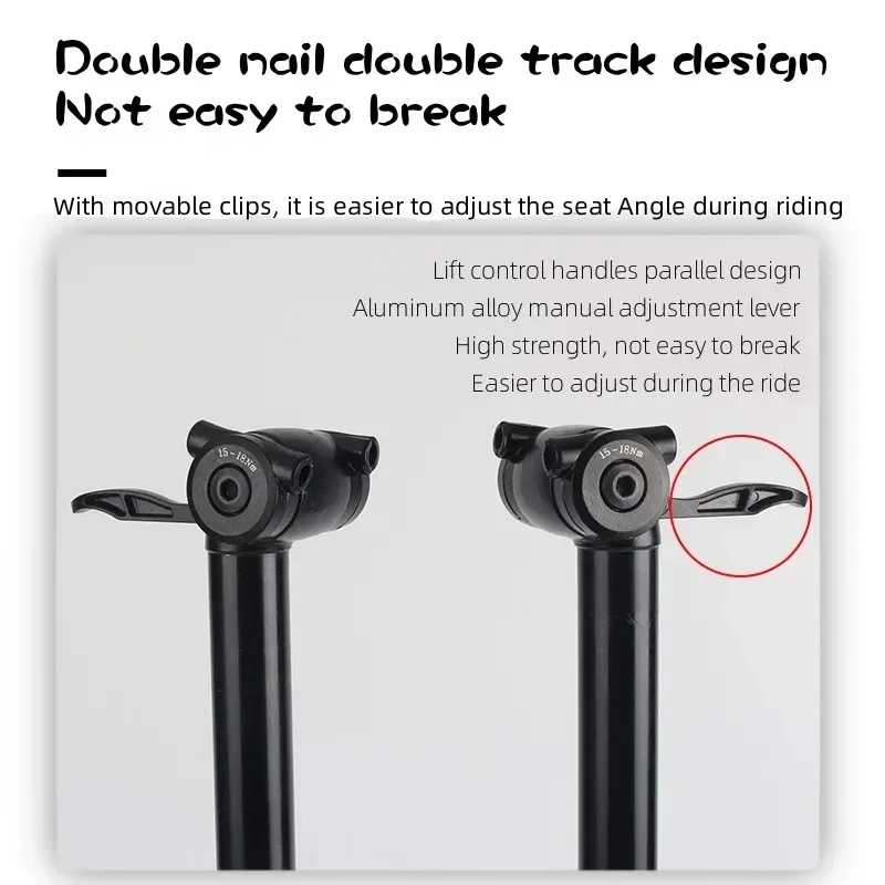 RIRO Bicycle Air Lift Seat Tube 31.6mm MTB Suspension Seatpost Adjustment Mountain Bike Telescopic Shock Absorber Seat Post 30.9
