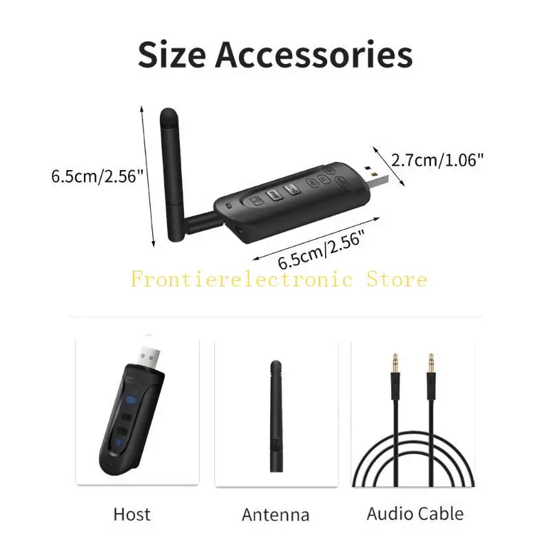 G8DB Music Transmitter Wireless Transmitter Bluetooth-compatible5.3 USB Dongle BT5.3 Wireless Computer Adapter