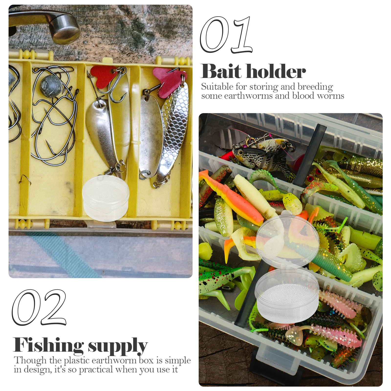 

40pcs Professional Bait Holder Red Worm Box Wear-Resistant Breathable Lightweight Portable Fishing Supply For