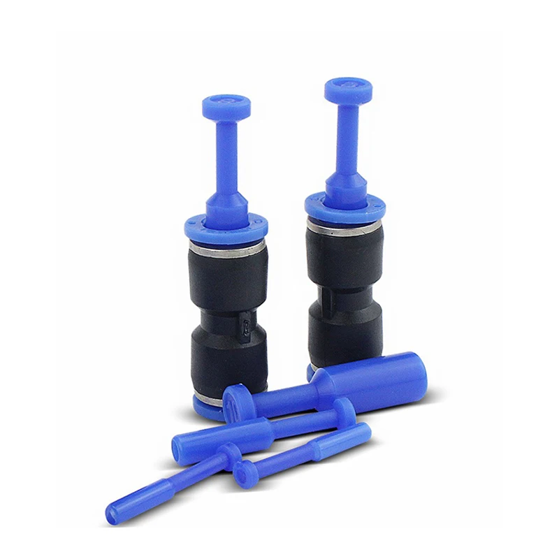 2PCS Blue Nylon Pneumatic Blanking Plug Hose Tube Push Fit Connector Air Line PP4, PP6, PP8, PP10, PP12