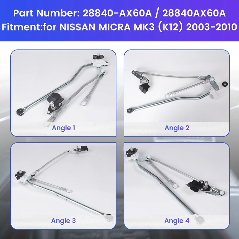 28840-AX60A Car Front Windscreen Wiper Motor Linkage For NISSAN MICRA MK3 (K12) 2003-2010