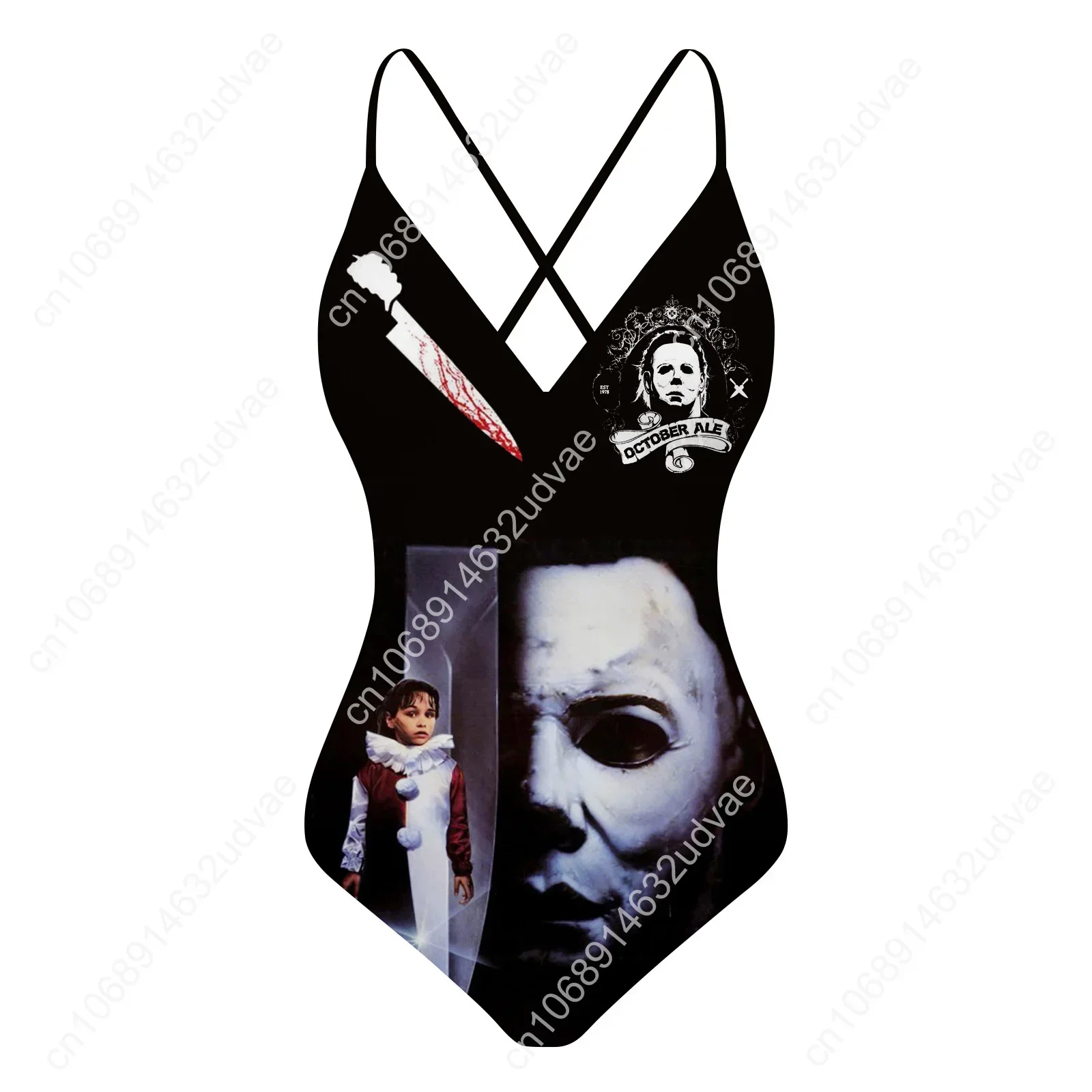 M-Michael M-Myers V-neck Halter Back Swimsuit Womens Bathing Suits Personalized Bikini Pool Party Swimwear Custom Made Beachwear