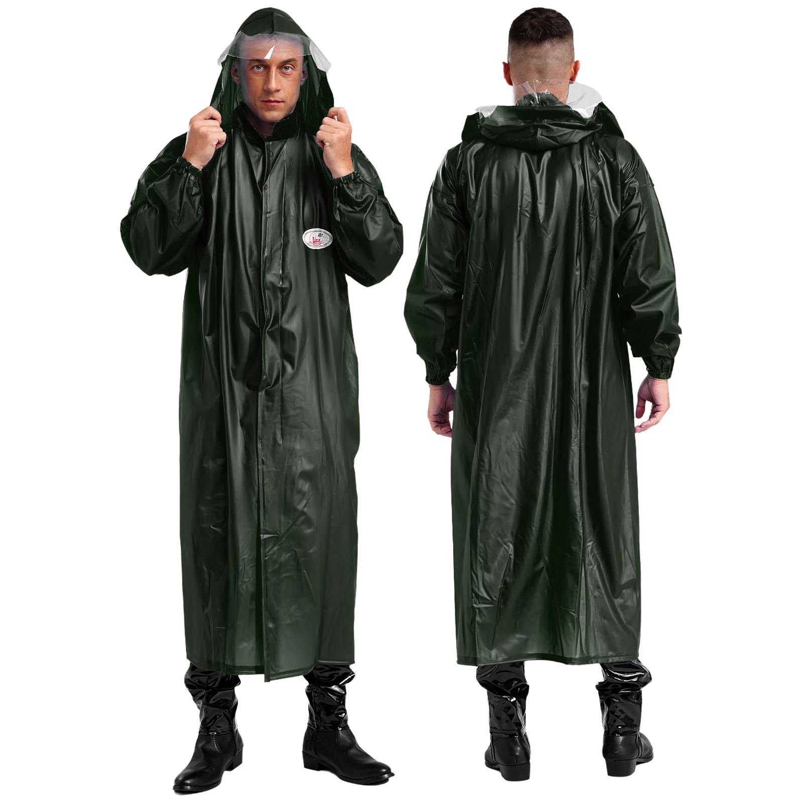 

Men‘s Waterproof Raincoat Hooded Rain Poncho Raining Convenience Portable Long Raincoat for Hiking Emergency Outdoor Activities