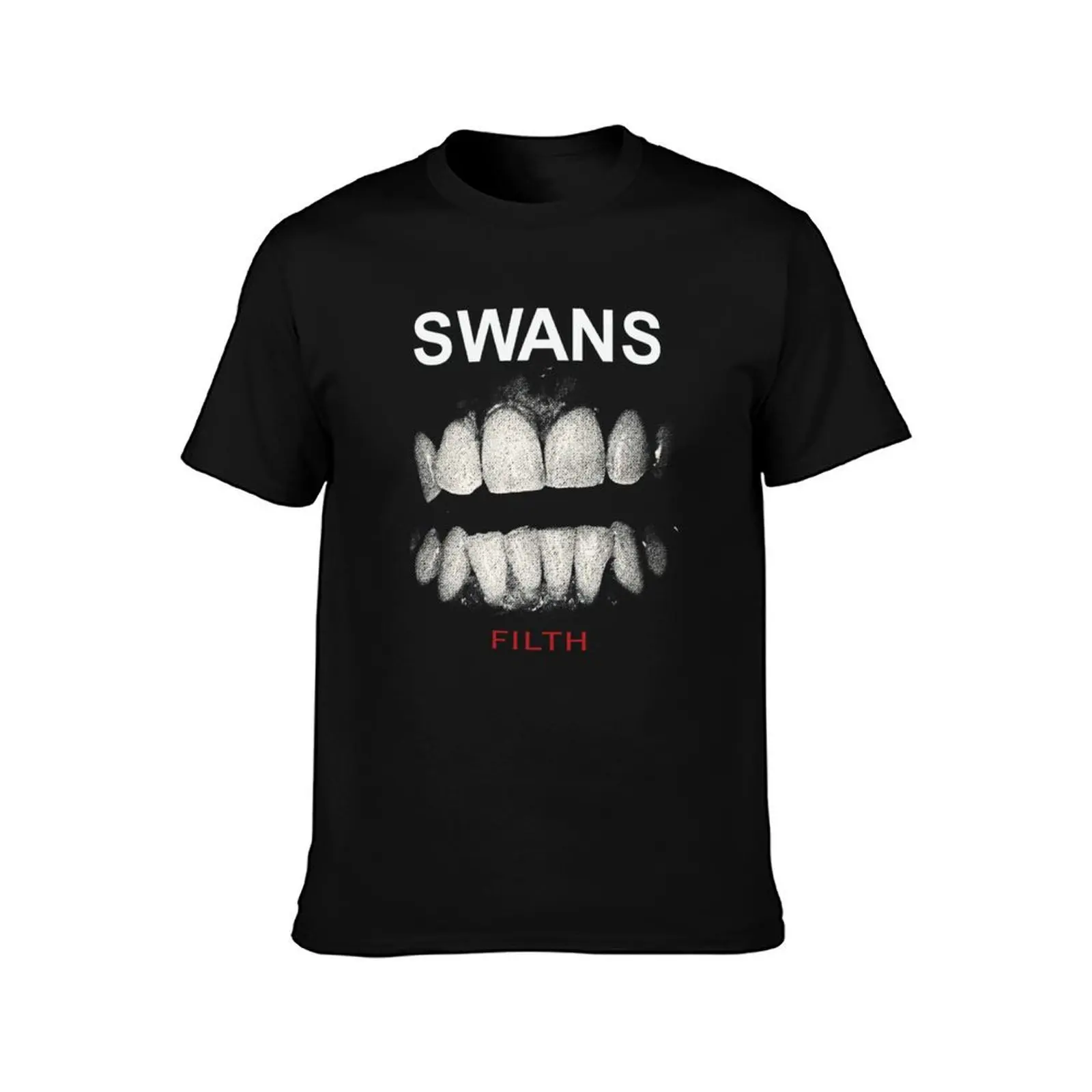 swans band filth T-Shirt, Summer Casual Cotton Tee, Oversized Streetwear Tops, Vintage Graphic Print, Loose Fit Short Sleeve