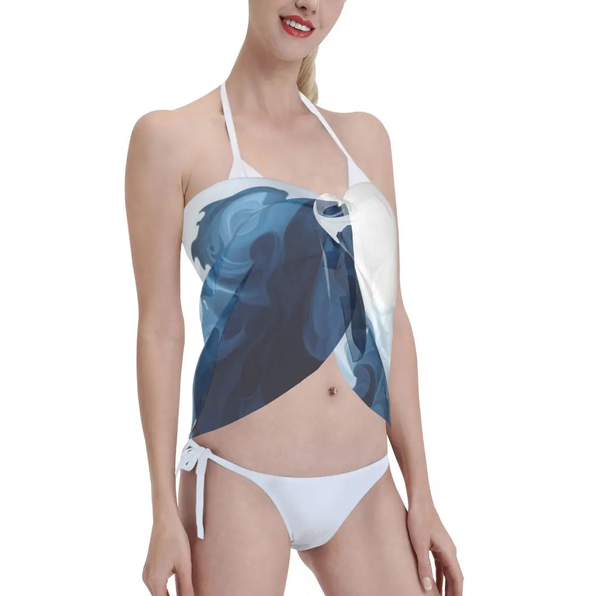 Il vestito da spiaggia casual personalizzato Cool Tie Dye decora l'involucro da spiaggia per sarong corti da donna per costumi da bagno