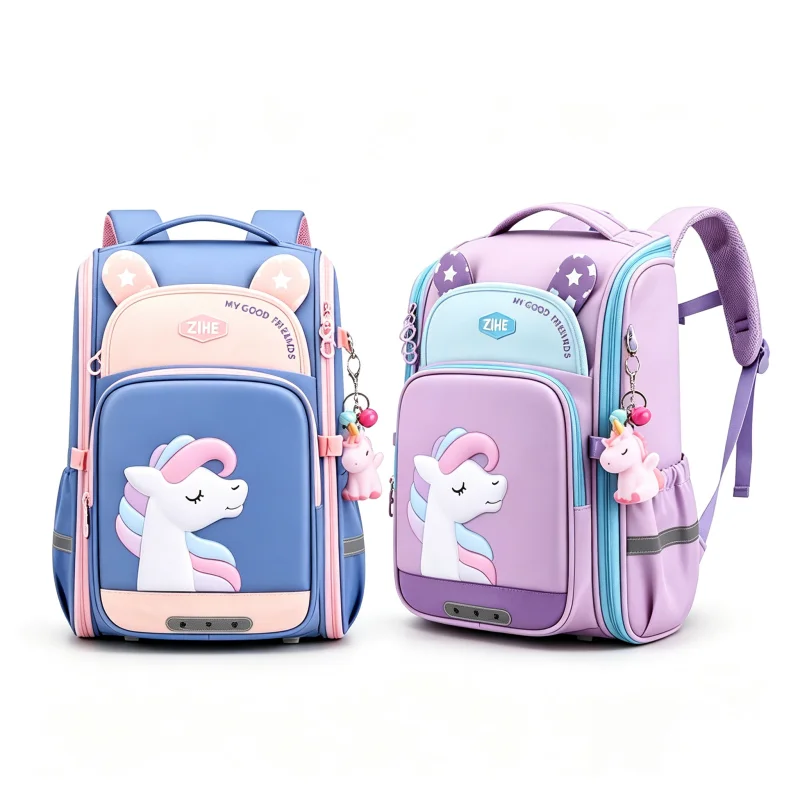 Kids School Backpack For Boys Girls Ergonomic Load Reduction Waterproof Breathable Primary School Bag With Reflective Strips