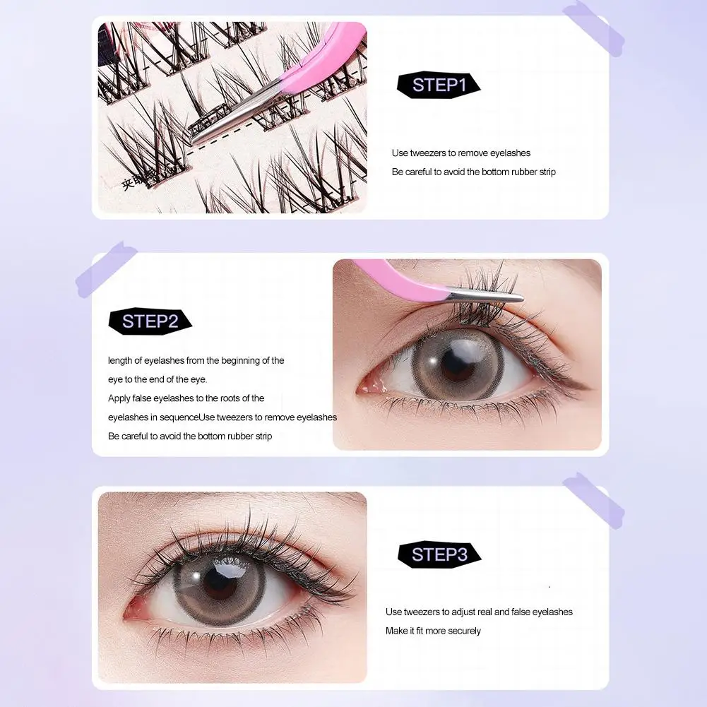 Faux-cils sans colle, bricolage, boucles naturelles épaisses segmentées, Extension de cils, outil de maquillage quotidien
