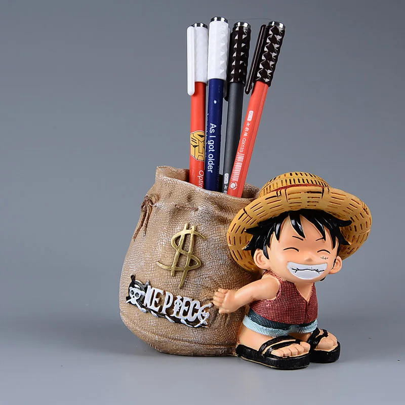 

Anime One Piece Luffy Resin Office Pen Holders Collectible Monkey D Luffy 10cm Desk Pencil Pot Holder Action Figure Office Use