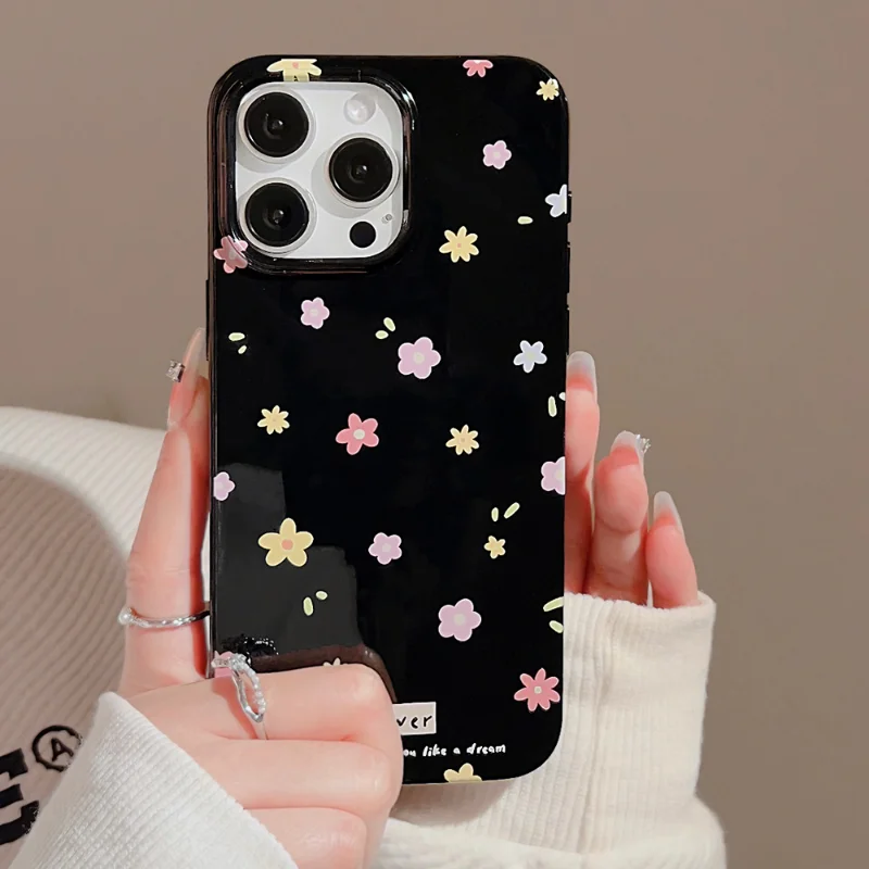 Colour Fragmented Flower Phone Cases For Iphone 15 14 13 Pro Max Back Anti Fall Protective Cover Fragmented Flower Pattern Funda