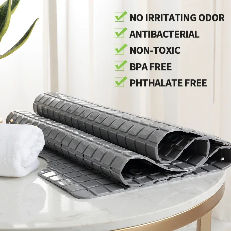 KONI Thick PVC Bathroom Anti Slip Mat, Bathtub Shower Mat, Bathtub Mat, Massage Mat with Suction Cup, Drainage Hole