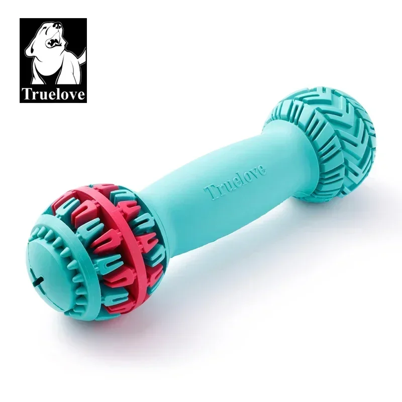 Truelove Pet Super Durable Leak-proof Treat Dispenser Dog Toy Dumbbell Slow Feeder IQ Training Playing Teething Dog TLT2606