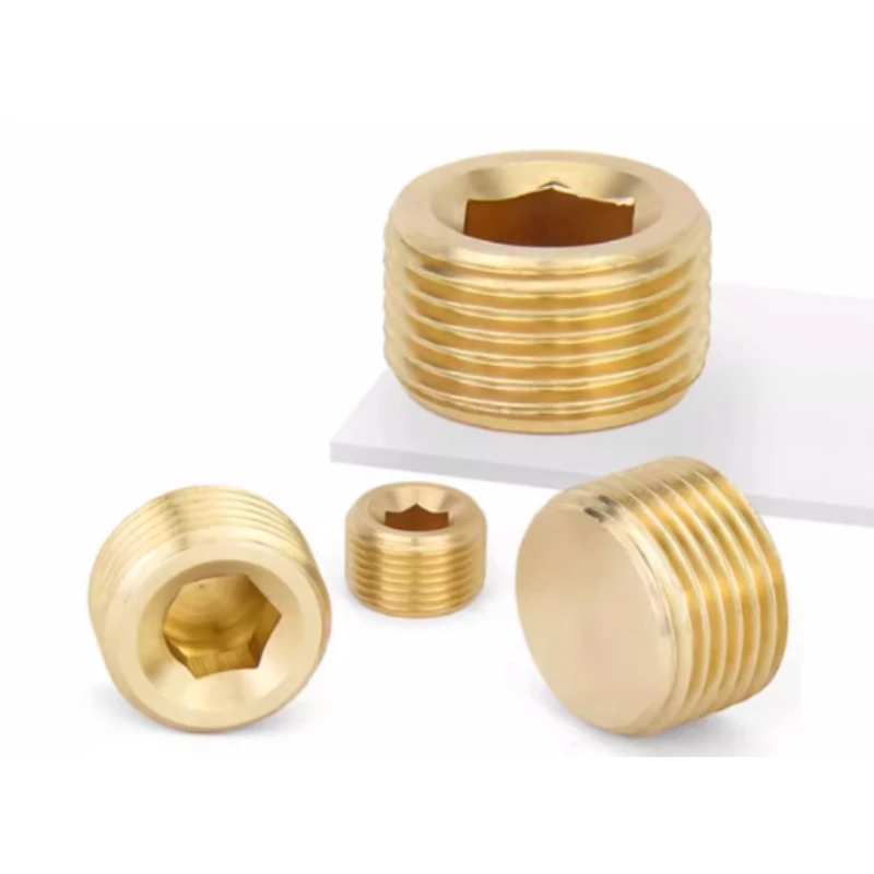 Metric Male Thread Brass Pipe Fitting Plug Internal Hex Socket End Cap Connector Adapter M8 M10 M12 M14 M16 M18 M20 M22
