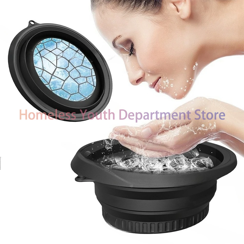 Household silicone folding basin ice grid for facial ice compress care