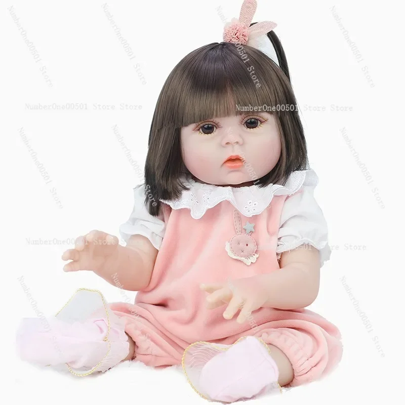 Simulation doll wink talk soft rubber doll toy sleep with baby soft rubber doll children play house toy