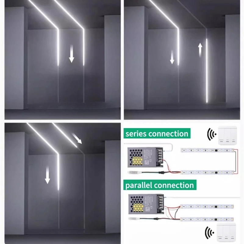 Água corrente fluindo LED Strip Light, fita linear flexível, controlador sem fio, cavalo pixel, raça, DC 12V, SMD 2835, 5m por conjunto