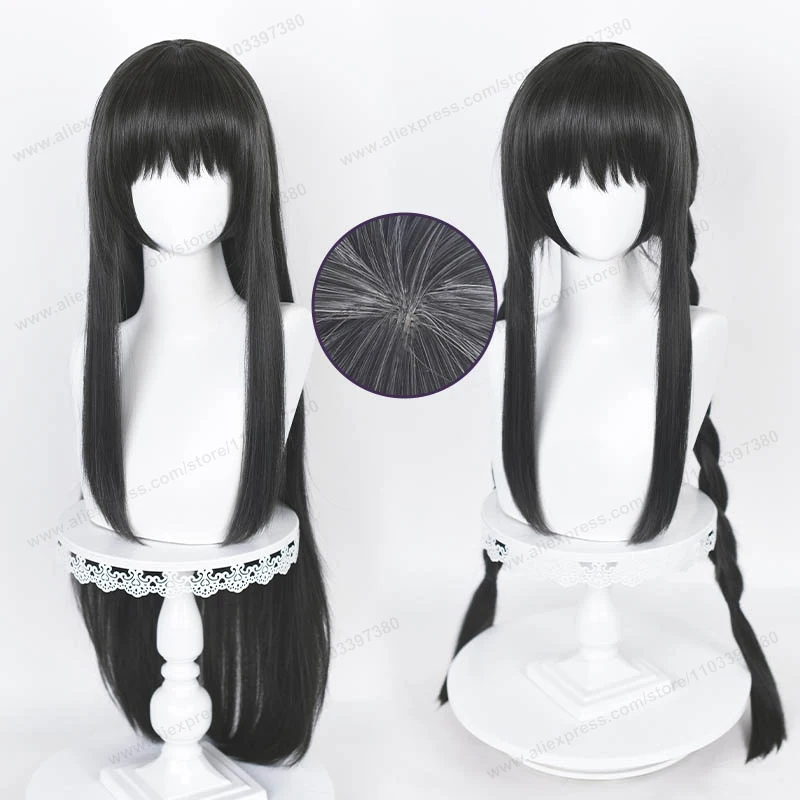 Akemi Homura Cosplay Wig 90cm Long Dark Gray Women Hair Anime Cosplay Wigs Heat Resistant Synthetic Wigs