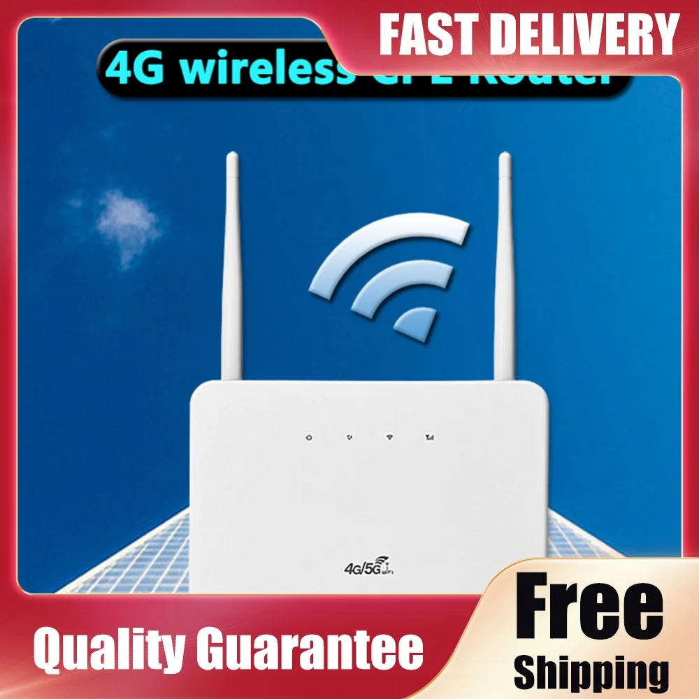 300Mbps 4G Router Wireless Modem 4G LTE CPE Router Modem External Antenna with Sim Card Slot Internet Connection Wifi Router(EU)