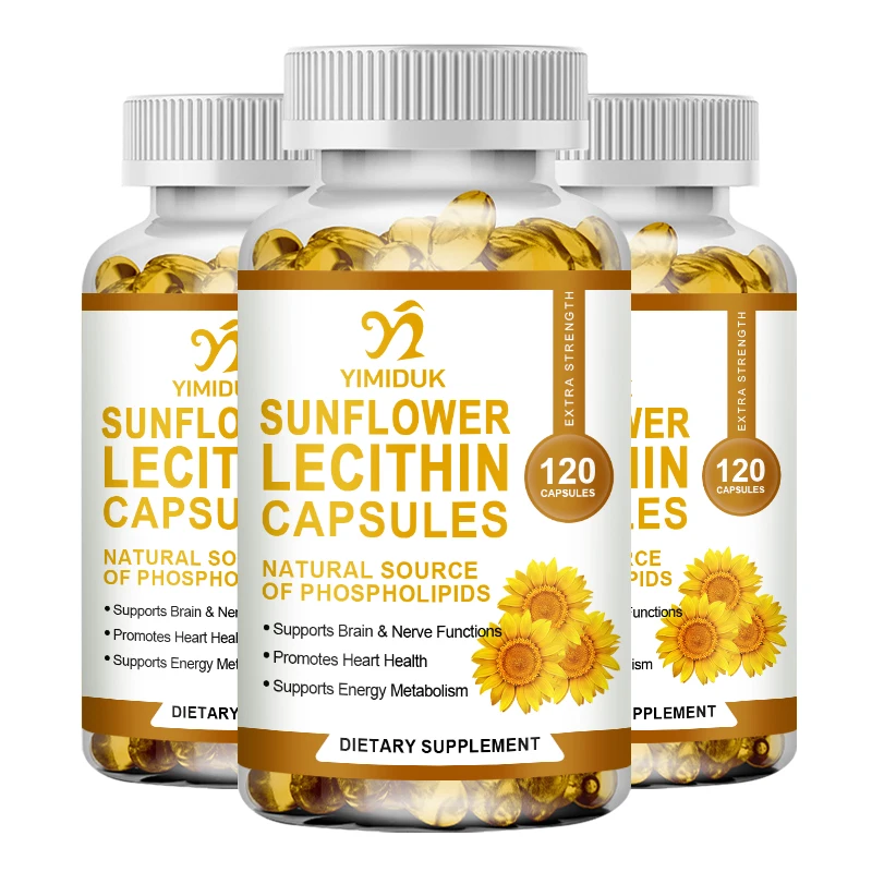 Sunflower Lecithin Capsules Health Product Promote Cardiovascular Health Protect the Liver Support Breast Health Relieve Anxiety