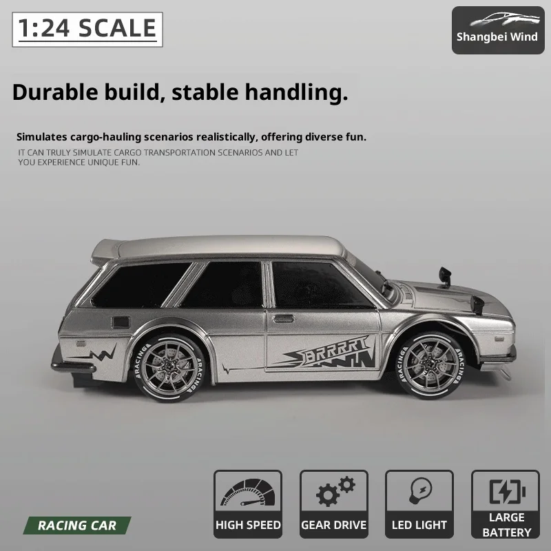 Highly Detailed 1:24 Simulation Drift Wagon Remote Control RC Car Model for Collectors Realistic LED Light Birthday Gifts