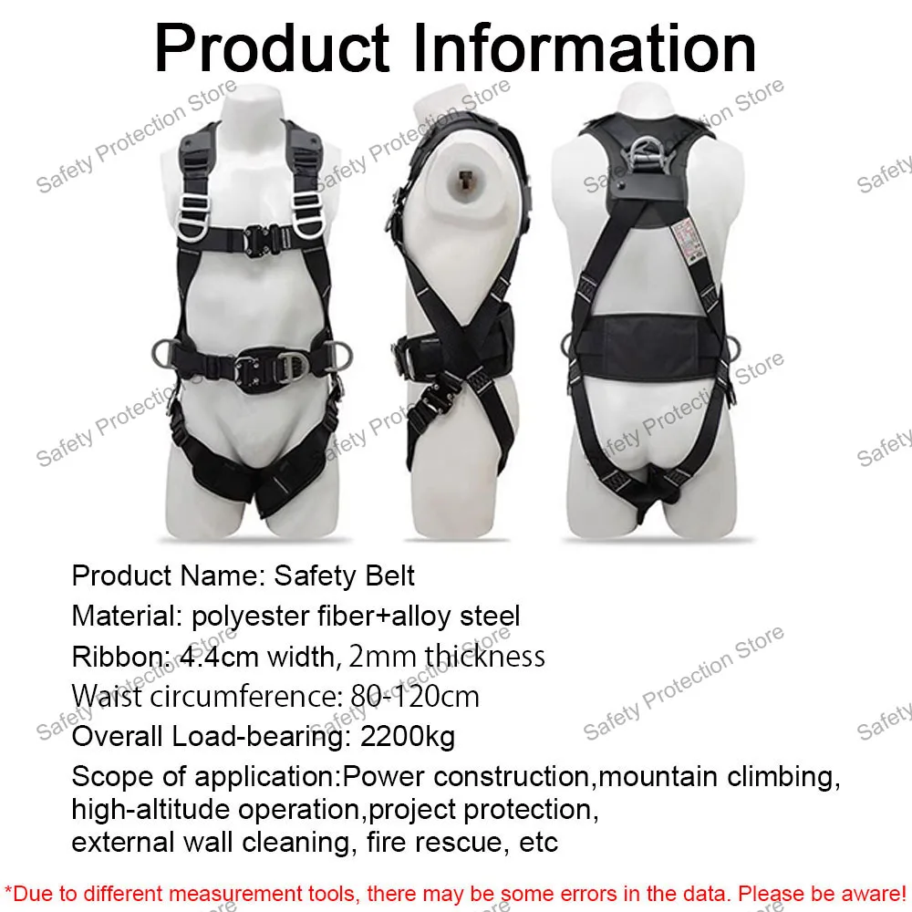 High Altitude Work Safety Harness 5-point Full Body Safety Belt Rope Outdoor Climbing Training Electrician Protective Equipment