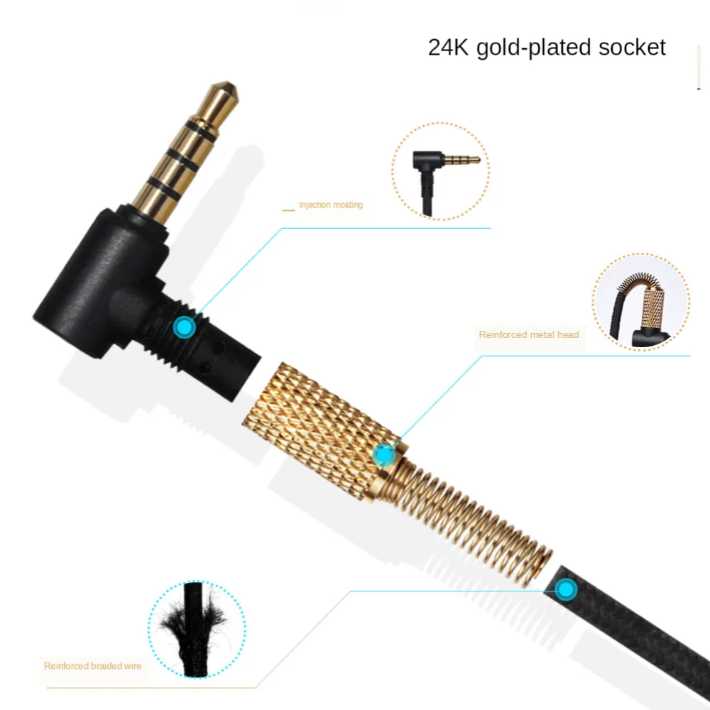 وصلة سماعة أذن من ذكر إلى أنثى ، أو كابل صوت ، مع ضبط مستوى الصوت ، صوت