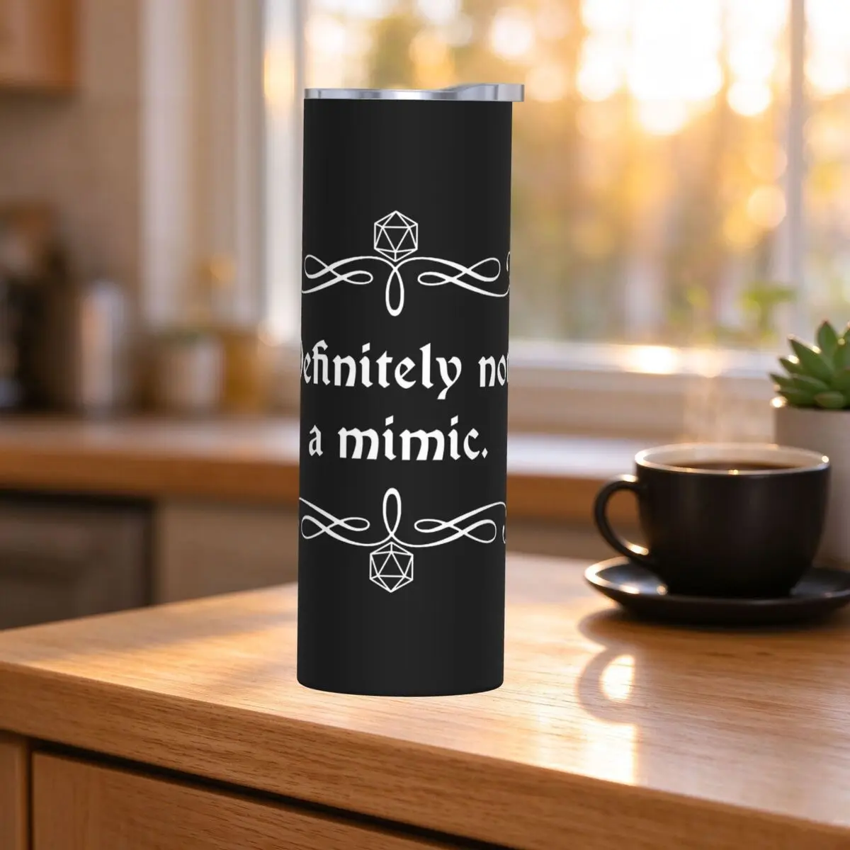 Definitely Not A Mimic Dnd Game Stainless Steel Tumbler Vacuum Insulated Mugs Thermal Cold Cup Straws With Lid 20oz