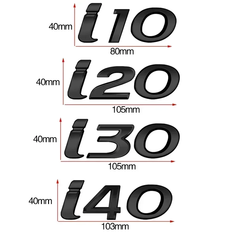 3D Metal Car Logo Emblem Body Side Decals Rear Tail Trunk Sticker for Hyundai I10 I20 I30 I40 N LINE 2021 2020 2019 2018 2017
