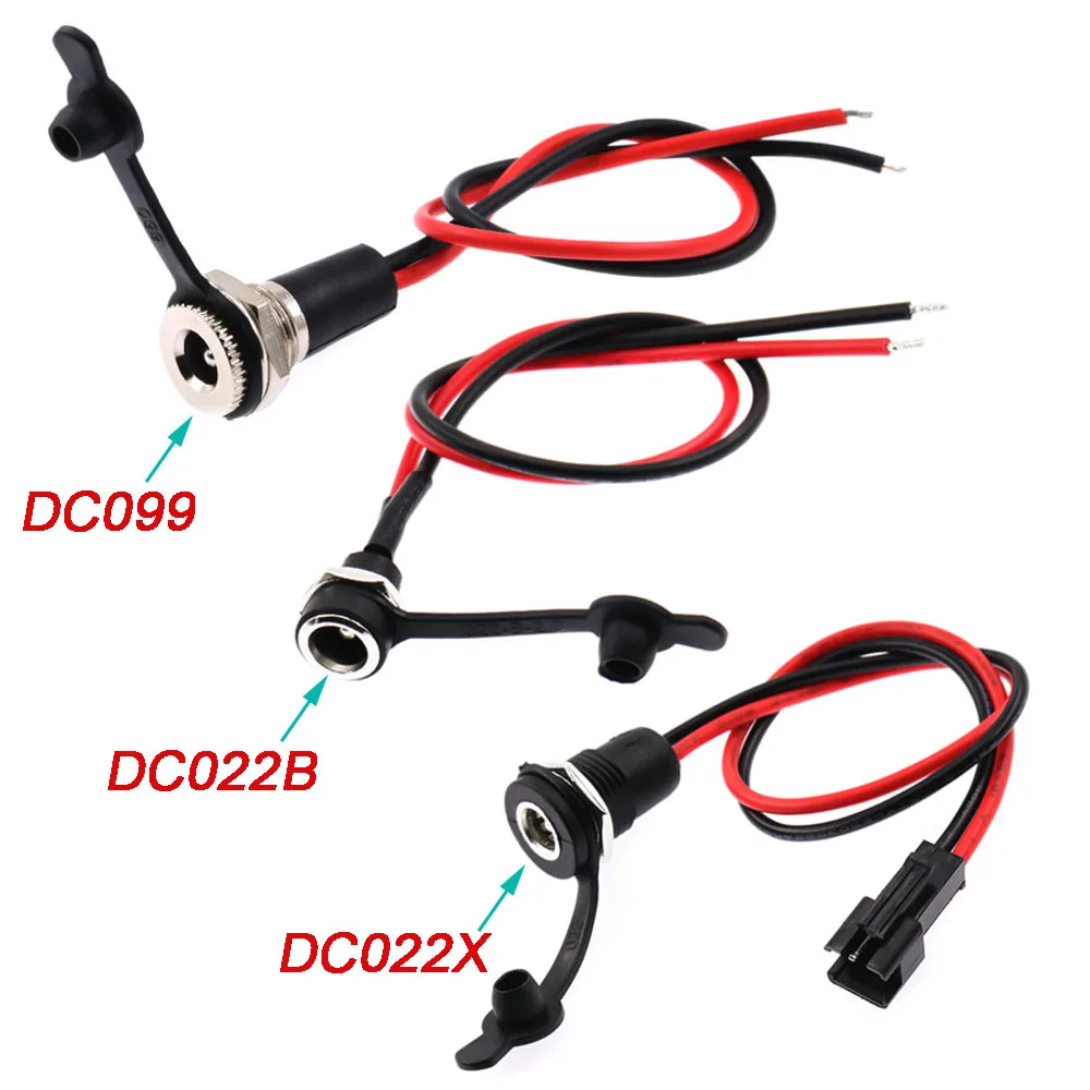 1/5/10Pcs DC099/DC022B/DC022X Battery DC Power Plug Connector  With Welding Wire And Waterproof Case for DIY 5.5x2.5mm 5.5x2.1mm