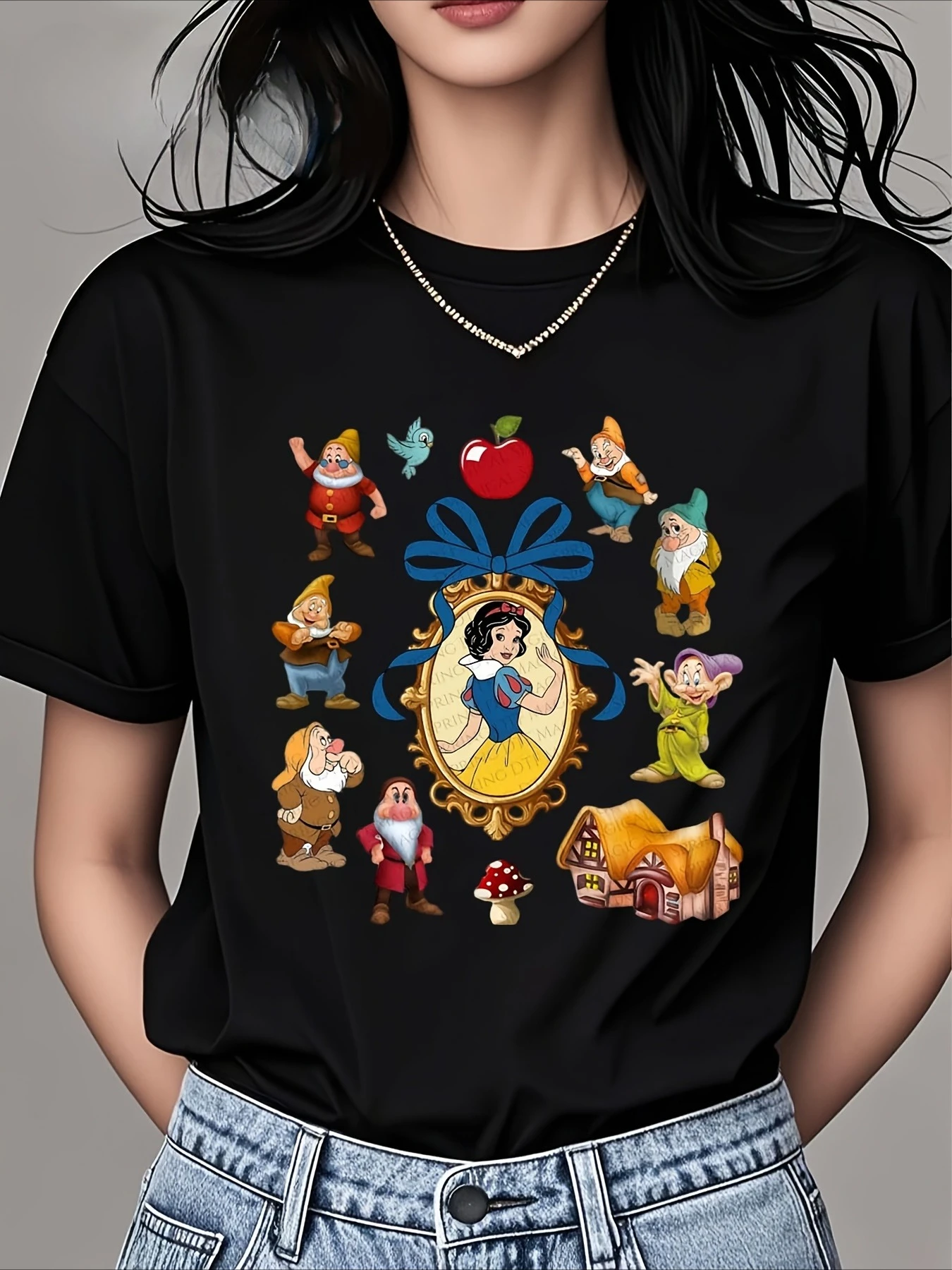 

Women's Disney Snow White & Seven Dwarfs Vintage Fairy Tale T-Shirt - Classic Disney Characters