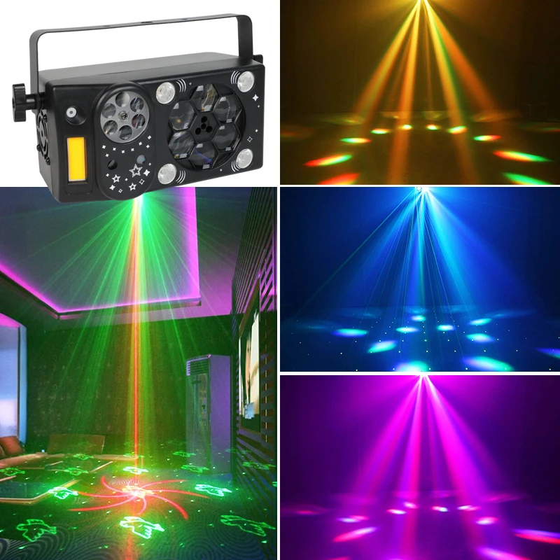 HCWE LED 7 In 1 Magic Ball Party Light Disco Ball Pattern Projector Sound Activated Birthday Bar Dj Karaoke Christmas Decoration