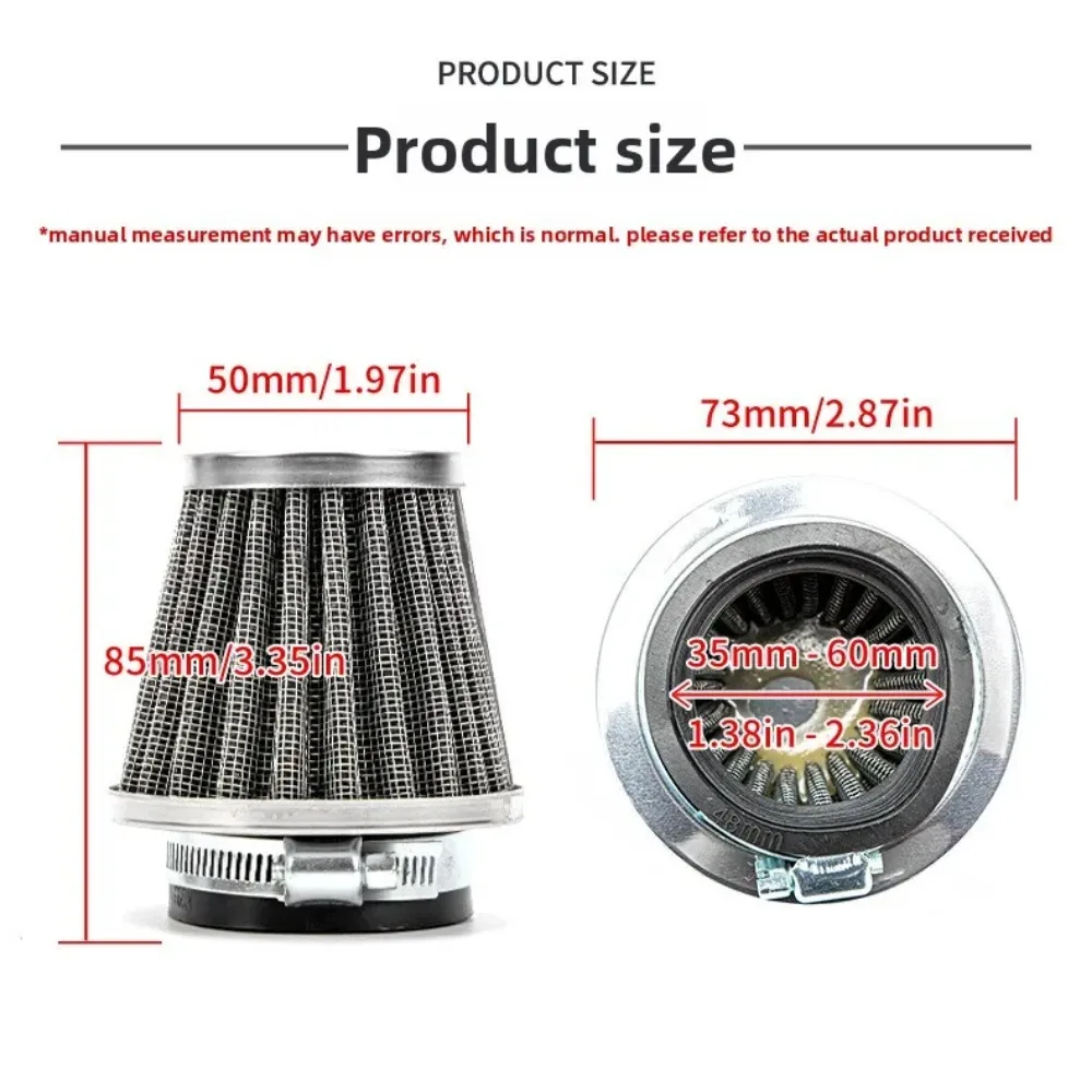 1PC Universal 35-60mm Motorcycle Tapered Air Filter Cleaner Dirt Pit High Air Flow Filter Moto Conical Air Filter Dirt Cleaner