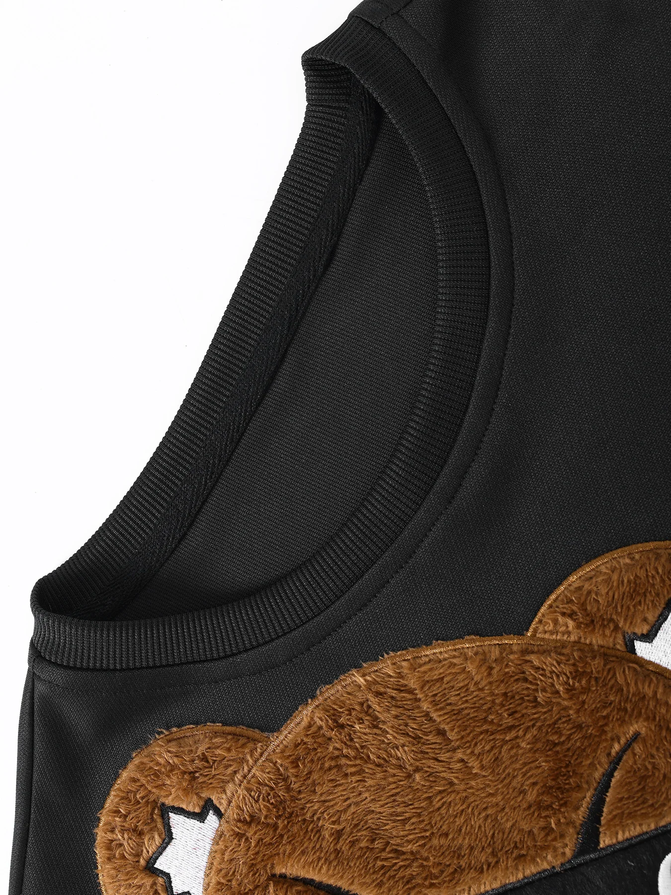 سترة Baishiwei للخريف والشتاء للرجال برقبة دائرية من القطيفة على شكل الدب الكرتوني مناسبة للتسوق والسفر والارتداء اليومي