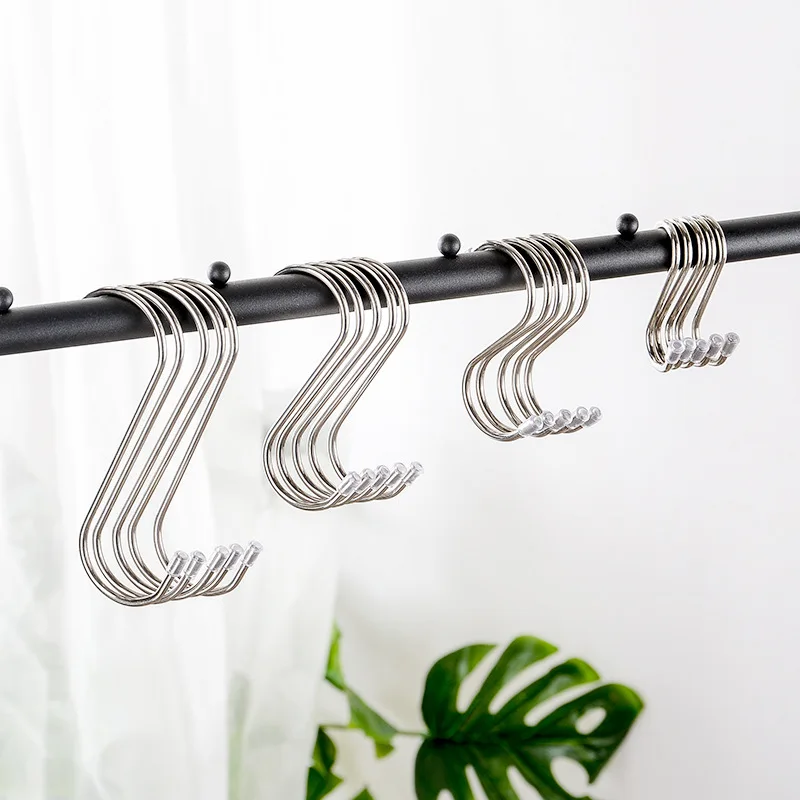 

Stainless Steel S-Shape Hook Kitchen Bedroom Multi-function Hook Clasp Holder Hooks Hanging Storage Tools