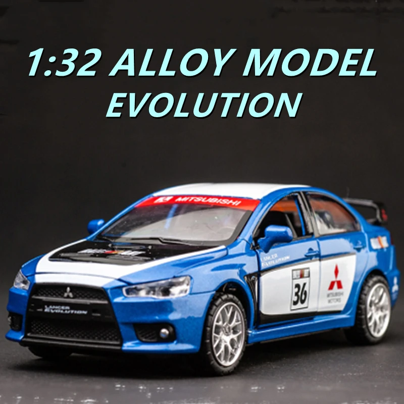 

1:32 Mitsubishi Lancer Evolution Alloy Racing Car Model Diecasts & Toy Vehicle Metal Car Model Simulation Kids Gif Garage Kit